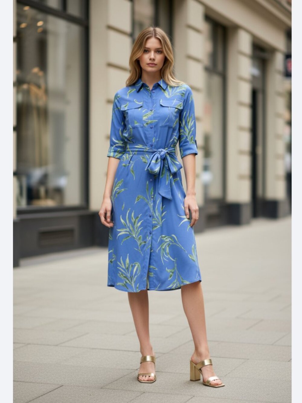 NWT DO by Dee Ocleppo baja tossed leaves Floral Midi draped Bobbi shirt dress L